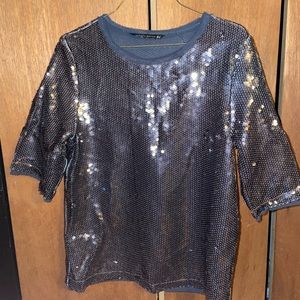 Black sequin top